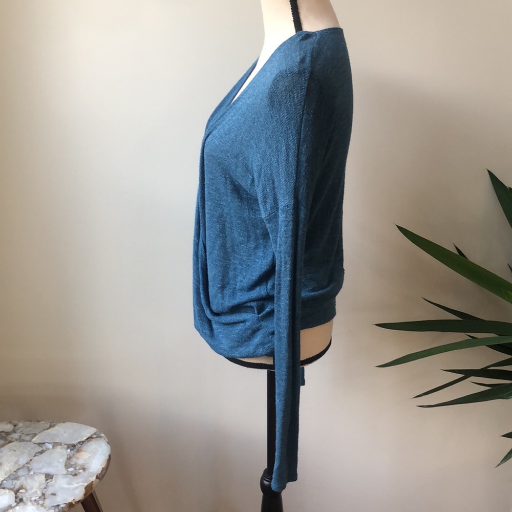 Abercrombie and Fitch Blue Wrap Front Sweater - Picture 2 of 5